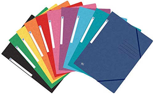 Oxford Top File + Eckspannermappe A4, extrastark aus Karton, sortiert 10 Farben, 25er Pack, 400124547 von Oxford