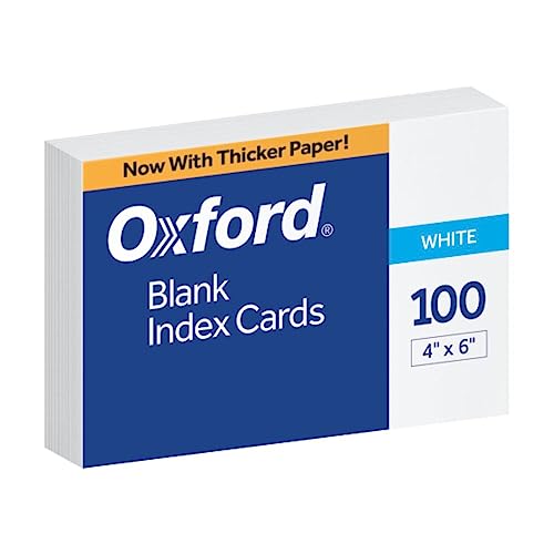 Oxford Karteikarten, blanko, 10,2 x 15,2 cm, Weiß, 100 Stück von Oxford