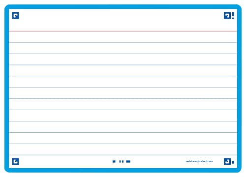 Oxford FLASH 2.0 Karteikarten A6, Lernkarten, 105x148mm, liniert, türkis, 80 Blatt von Oxford