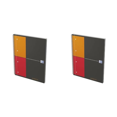 Oxford Notebook International A4, kariert, 160 Seiten, stabiler Kartondeckel (Packung mit 2) von Oxford