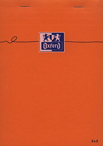 Oxford Notizblock, DIN A5, kariert, 80 Blatt, orange VE = 1 von Oxford