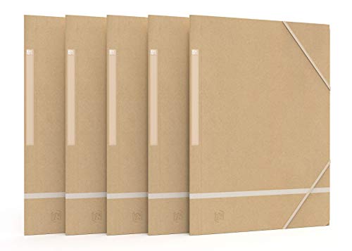 OXFORD Touareg Sammelmappe mit 3 Klappen, A4, mit Gummizug, recycelte Karte, naturbeige, 20 Stück von Oxford