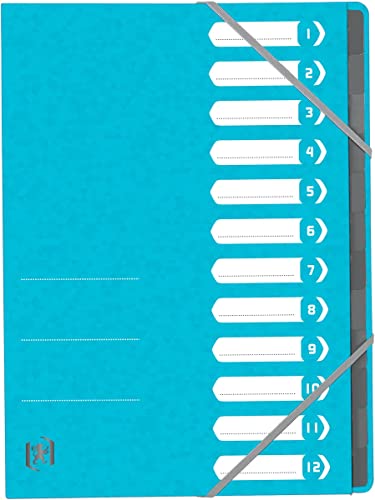 Oxford - Oxford Trieur Top File+, A4, 12 compartiments, bleu Clair von Oxford