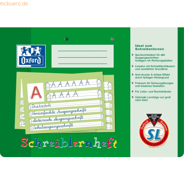 Oxford Schreiblernheft A4 quer Lineatur SL VE=16 Blatt von Oxford