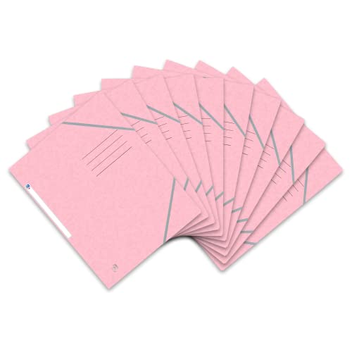 Oxford Top File + Eckspannermappe A4, extrastark aus Karton, pastell-rosa, 10er Pack von Oxford