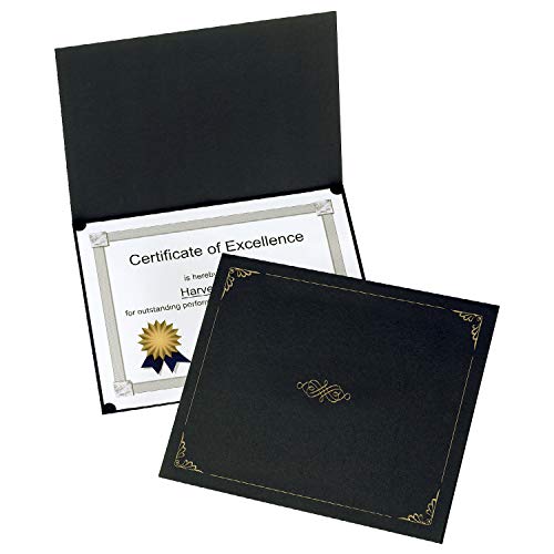 Oxford Zeugnishalter, schwarz, Diplomhalter, Briefgröße, 25 Stück pro Packung (299550) von Oxford