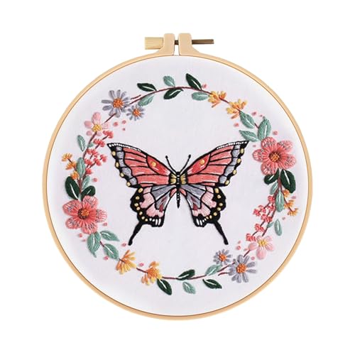 Oxxggkao Butterfly Blumenstickerei Kits Stickerei Making Kits Crosses Stitching Kits Sticker Starter Kits Stickerei Set von Oxxggkao