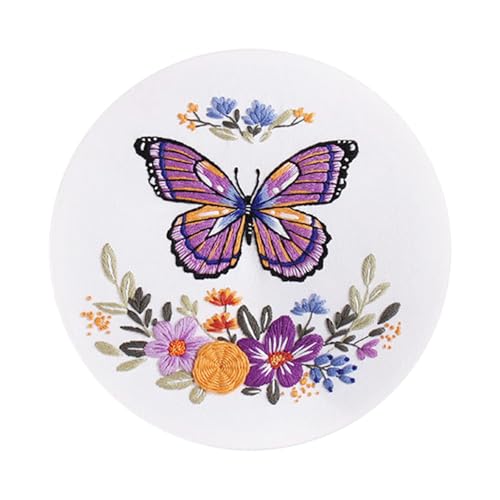 Oxxggkao Butterfly Blumenstickerei Kits Stickerei Making Kits Crosses Stitching Kits Sticker Starter Kits Stickerei Set von Oxxggkao