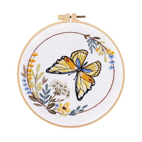 Oxxggkao Butterfly Blumenstickerei Kits Stickerei Making Kits Crosses Stitching Kits Sticker Starter Kits Stickerei Set von Oxxggkao