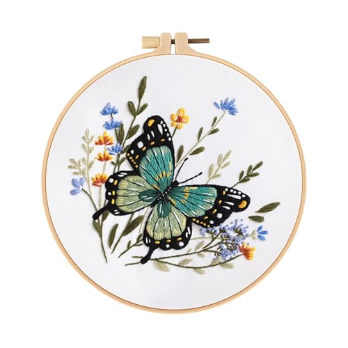 Oxxggkao Butterfly Blumenstickerei Kits Stickerei Making Kits Crosses Stitching Kits Sticker Starter Kits Stickerei Set von Oxxggkao