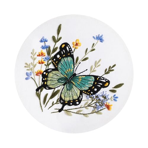 Oxxggkao Butterfly Blumenstickerei Kits Stickerei Making Kits Crosses Stitching Kits Sticker Starter Kits Stickerei Set von Oxxggkao