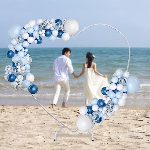 Oxylonty Metall Traubogen Hochzeit Ballon Bogen Kit, 2M*2.1M Hochzeitsbogen Herzförmiges Rahmen, für Hochzeit Geburtstag Party Wedding Hintergrund Dekorationen (Weiß) von Oxylonty