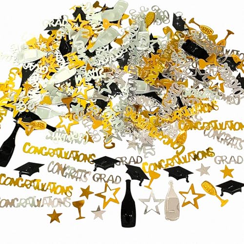 Graduation Deko Konfetti Gold Schwarz,Abschluss Konfetti,Doktorhut Confetti,Bachelor Hut Abschlussfeier Deko,Ausbildung Prüfung Bestanden,Bestandene Prüfung Geschenk,Abschluss Hut Streudeko von Oykrueats