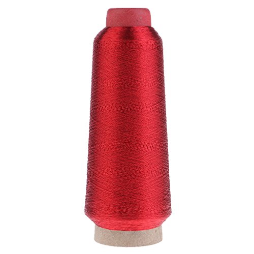 Metallisches Stickgarn, Glitzerndes Garn Faden Set, Polyester Nähgarn - rot, 3000 Meter von P Prettyia