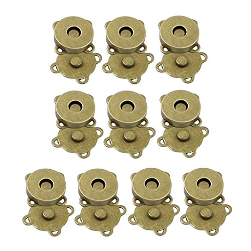 P Prettyia 10pcs Magnetverschluss zum Annähen Ø 14mm / Magnetknopf/Druckknopf/Magnetknöpfe - Bronze von P Prettyia