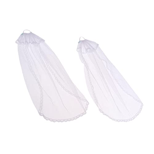 P Prettyia 2pcs Puppenschleier Hochzeit Brautschleier Schleier Für 1/6 weibliche Puppe Hochzeit Kleidung Zubehör - Weiß von P Prettyia