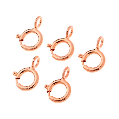 P Prettyia 5 Stücke 925 Sterling Silber Federringe Verschlüsse Schmuck Machen Steckverbinder Verschlüsse Für Halskette Armband - Rose Gold von P Prettyia