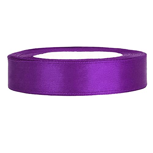 SATINBAND 25m x 12mm HOCHZEIT DEKOBAND Geschenkband Antennenband Schleifenband, Farbe:Purpurowy von P&D