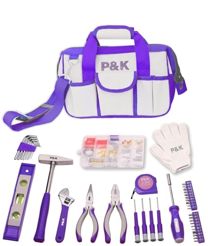 P & K 141-teiliges Werkzeugset in Lila mit praktischer Tasche – Das umfassende Set für präzise Reparaturen und DIY-Projekte in stilvollem Design von P&K