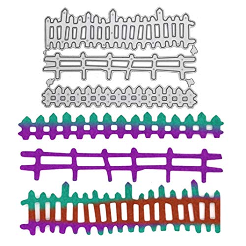 P12cheng Metall Stanzformen,Stanzmaschine Stanzschablone,Zaun Schablone DIY Scrapbooking Kunst Prägen Hochzeit Einladung Osterkarte Dekor von P12cheng