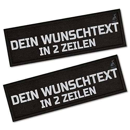 P24S 2 Stücke personalisiertes, benutzerdefinierter Klettsticker mit zwei Textzeilen und Klettverschluss (Groß) von P24S