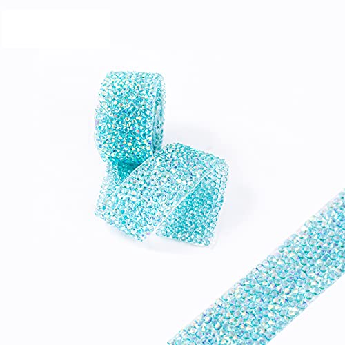 P9IDEDFH 80 cm Kristall-Strassband Diamant Strass Bling Bänder Rolle Banding Funkelnde Bänder Rolle für Kleidung DIY Dekorationen (Farbe: SZJT-09 Größe: 1,5) (Szjt 53) von P9IDEDFH