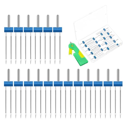 PACHHK 18 Stück Zwillingsnadeln für Nähmaschine, Doppel-Zwillingsnadeln mit Kunststoffbox, für Haushaltsnähmaschinen-Zubehör von PACHHK