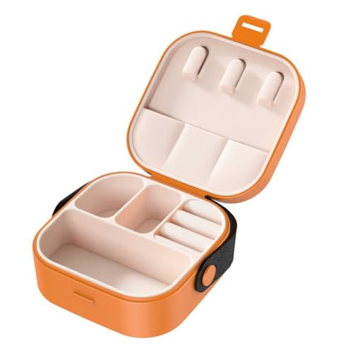 PACHHK Mini-Schmuck-Reiseetui, Schmuckhalter, Organizer, kleine Reise-Schmuckschatullen, Orange von PACHHK