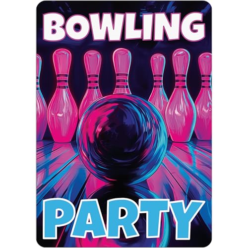 PACKLIST® BOWLING Einladungskarten Geburtstag - 12 personalisierbare Einladungskarten für deine BOWLING-Party! Mit diesen Einladungen wird jede Feier ein Erfolg. Let’s PARTY! von PACKLIST