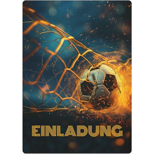 PACKLIST® Fußball Einladungskarten Geburtstag - Einladungskarten Kindergeburtstag Junge – 12x karten Fußball für Ihre Feier – Die perfekte Einladungskarte für eine unvergessliche Fußball-Party! von PACKLIST