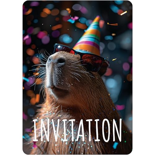 PACKLIST Einladungskarte zum Geburtstag – 12 Capybara-Einladungskarten für Ihre Party – die perfekte Einladungskarte für eine unvergessliche Party! von PACKLIST