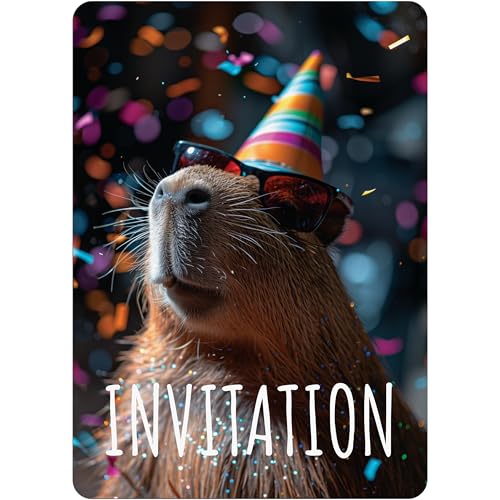 PACKLIST Einladungskarte zum Geburtstag FRANZÖSISCH – 12 Capybara-Einladungskarten für Ihre Party – die perfekte Einladungskarte für eine unvergessliche Party! von PACKLIST