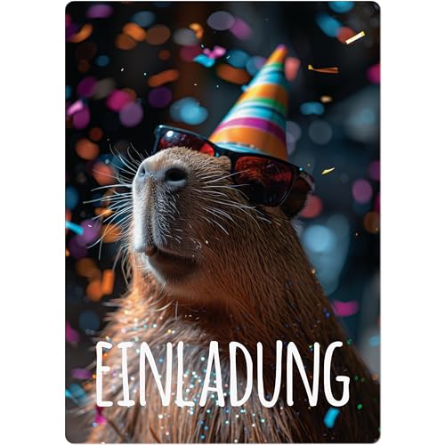 PACKLIST Einladungskarten Geburtstag – 12x Einladungskarten Capybara für Ihre Feier – Die Perfekte Einladungskarte Für Eine Unvergessliche Feier! von PACKLIST