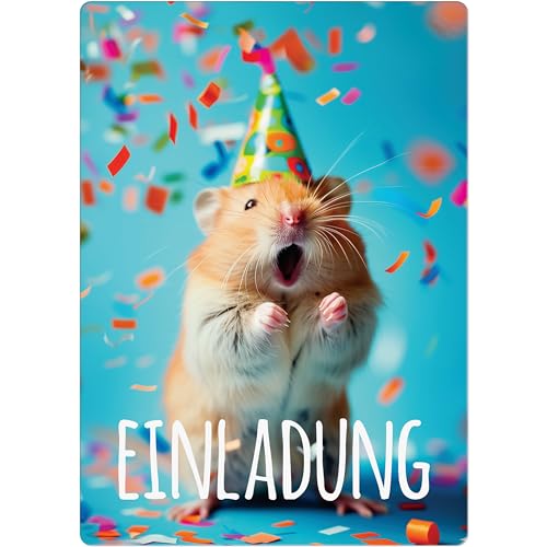 PACKLIST Einladungskarten Geburtstag – 12x Einladungskarten Hamster für Ihre Feier – Die Perfekte Einladungskarte Für Eine Unvergessliche Feier! von PACKLIST