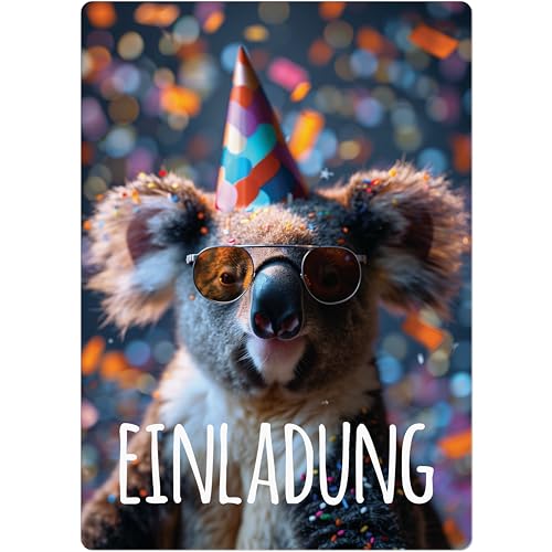 PACKLIST Einladungskarten Kindergeburtstag Mädchen & Junge – 12x Koala-Einladungskarten für Unvergessliche Geburtstagsfeiern – Perfekt für Ihre Feier! Bringen Sie Kinderaugen zum Strahlen! von PACKLIST