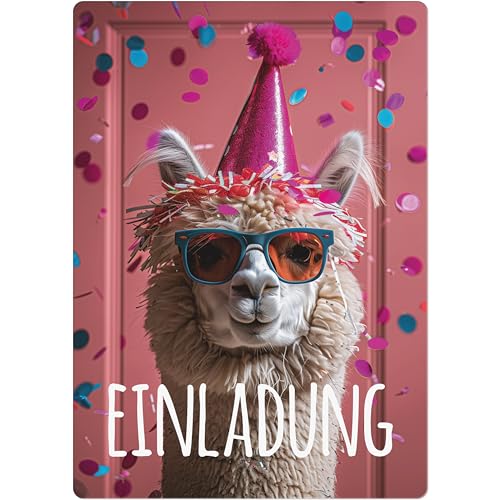 PACKLIST® LAMA Einladungskarten Kindergeburtstag Mädchen - Einladung Geburtstag 12x Einladungskarten, Einladungskarten Teenager Mädchen. Die Perfekte Einladungskarte Für Eine Unvergessliche Feier! von PACKLIST