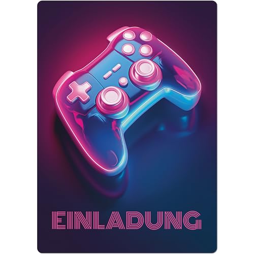 PACKLIST Einladung Geburtstag - Einladungskarten Kindergeburtstag Junge – 12x Einladungskarten Gaming für Ihre Feier – Die Ideale Einladungskarte Für Eine Unvergessliche Gaming-Geburtstagsfeier! von PACKLIST