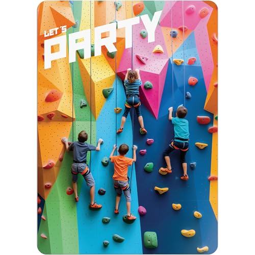 PACKLIST® Einladungskarten Kindergeburtstag Klettern Junge Mädchen, 12x Einladung Klettern Kindergeburtstag – für deine actionreiche KLETTER-PARTY! Mit diesen Einladungen wird jede Feier ein Erfolg! von PACKLIST