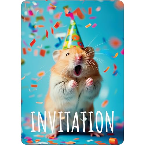 PACKLIST Einladungskarten zum Geburtstag - 12 x Hamster Einladungskarten für Ihre Party - Die perfekte Einladungskarte für eine unvergessliche Party! von PACKLIST