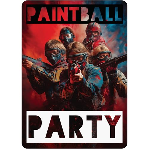 PACKLIST Geburtstags- und Party-Einladungskarten – 12 personalisierbare Einladungskarten für deine PAINTBALL-Party! Mit diesen Einladungen wird jede Feier ein Erfolg. Let’s PARTY! von PACKLIST