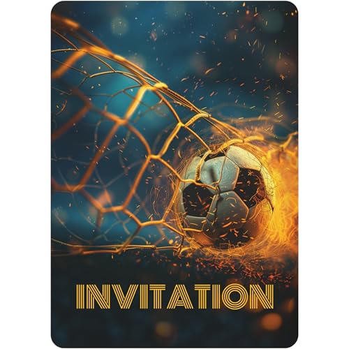 PACKLIST Einladungskarten zum Kindergeburtstag für Jungen - 12 Fußball-Einladungskarten für Ihre Party - Die perfekte Einladungskarte für eine unvergessliche Fußballparty! von PACKLIST