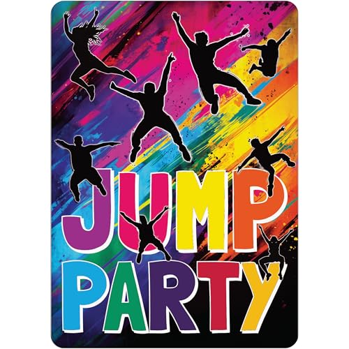 PACKLIST Geburtstags- und Party-Einladungskarten – 12 personalisierbare Einladungskarten für deine JUMPING-Party! Mit diesen Einladungen wird jede Feier ein Erfolg. Let’s JUMP! von PACKLIST