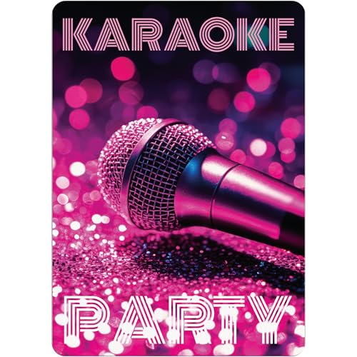 PACKLIST Geburtstags- und Party-Einladungskarten – 12 personalisierbare Einladungskarten für deine KARAOKE-Party! Mit diesen Einladungen wird jede Feier ein Erfolg. Let’s KARAOKE! von PACKLIST