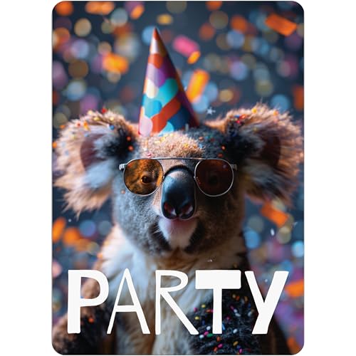 PACKLIST Geburtstags- und Party-Einladungskarten – 12 personalisierbare Einladungskarten mit Koala-Design für deine Feier! Mit diesen Einladungen wird jede Party ein Erfolg. Let’s PARTY! von PACKLIST