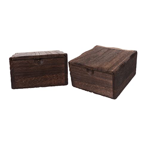 PACKOVE 1 Satz Vintage Schmuckschatulle Aus Holz Schmuckkästchen Schmuckbehälter Schmuck Organizer Aus Holz Hölzern 2 Stück von PACKOVE