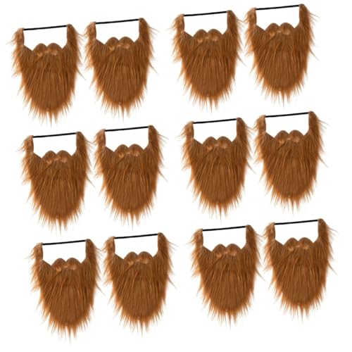 PACKOVE 12 STK Falscher Bart für Halloween Fake Beard Halloween Costume Fake Mustache Beard Set Vollbart falsche Gesichtsbehaarung Schnurrbart-Maske Gesichtsdekorationen Lange Wolle Orange von PACKOVE