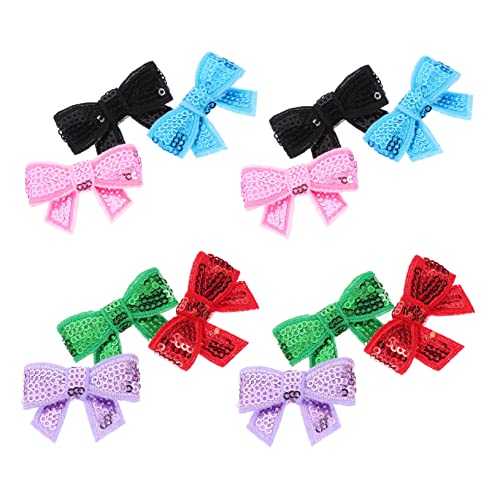 PACKOVE 12st Diy Zubehör Hochzeit Dünne Haarschleifen Mini-schleife Mini-paillettenschleife Funkelnde Schleife Bowknot-applikationen Christbaumschmuck Stirnband Stoff Baby Weihnachtsbaum von PACKOVE