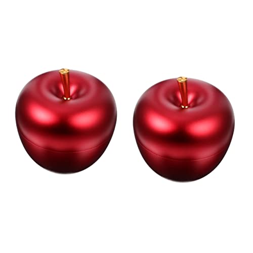 PACKOVE 2er-box Apple Schmuckschatulle Schmuckstücke Schmuck Organizer Klar Bonbonschachteln in Apfelform Weihnachts-bonbonglas Weihnachtliche Bonbonschachteln Ring Rot Aluminiumlegierung von PACKOVE