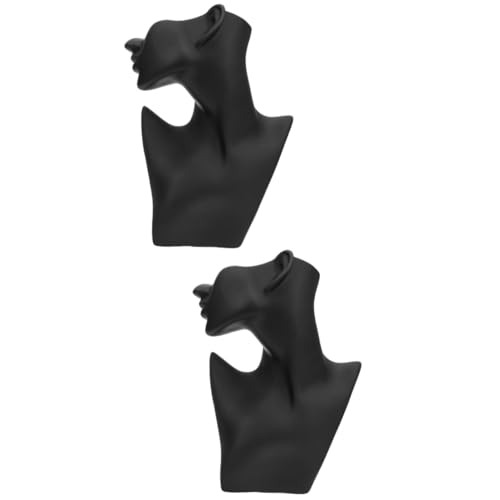 PACKOVE 2st Halbgesichts-schmuckdisplay Kettenständer Anhänger Schmuck Büste Büstendisplay Für Ohrringe Halskette Büste Kette Choker Weibliche Puppe Schaufensterpuppe Black Harz von PACKOVE