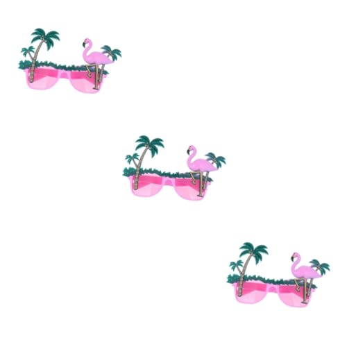 PACKOVE 3st Tier Sonnenbrille Strand Im Freien Tropisches Hawaiianisches Partyzubehör Make-up-brille Lustige Hawaiianische Sonnenbrille Partybrillen Pool-party Rosa Kokosnussbaum Biene von PACKOVE